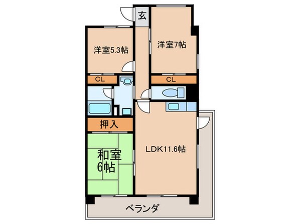 ハイライズ 鴨田の物件間取画像